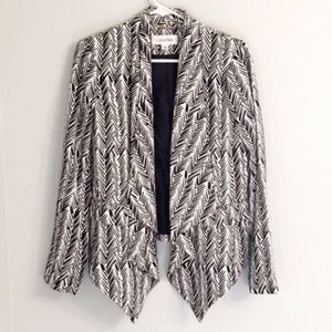 Calvin Klein | Black and White Herringbone Blazer 6